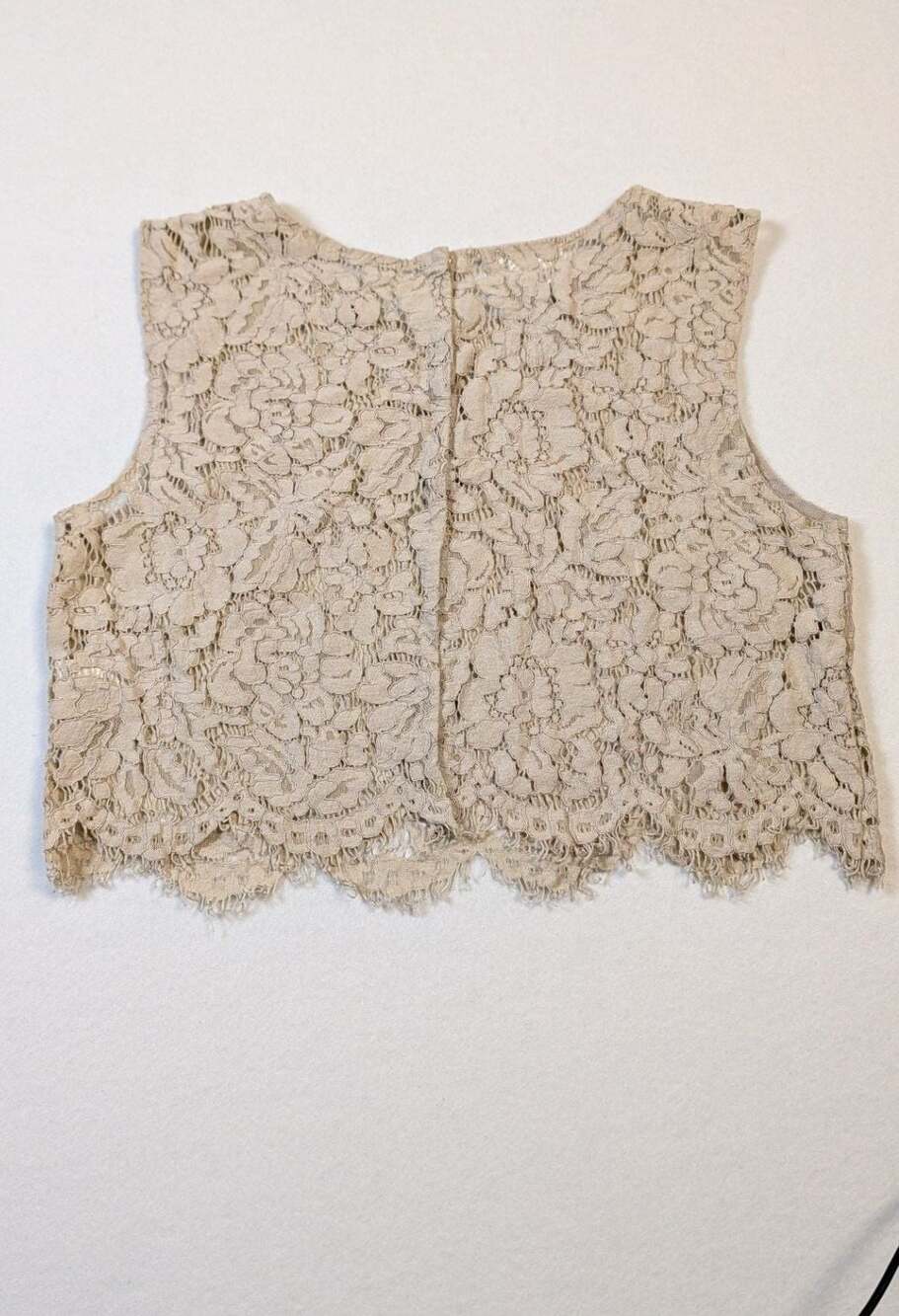 Jenny Yoo Collection Floral Lace Crop Top Tank small - Picture 4 of 8